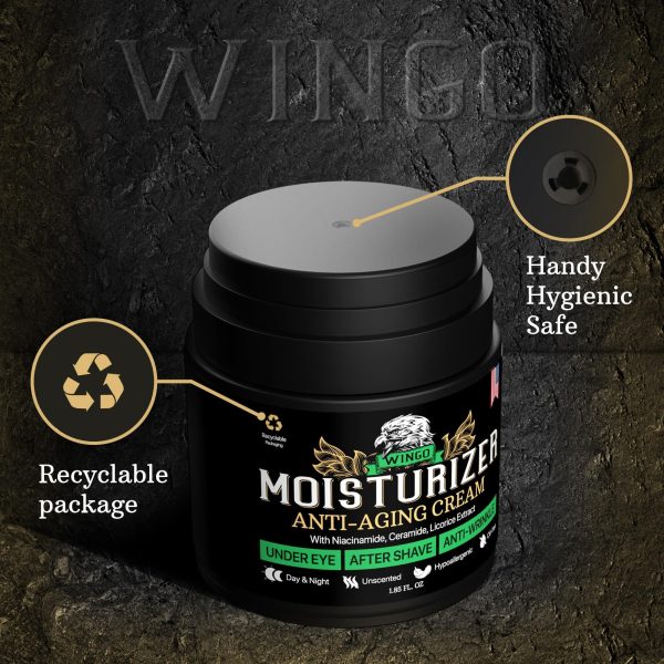 All In One Mens Face Moisturizer Cream   After Shave Lotion for Men   Anti Aging & Wrinkle   Vitamin B E Collagen Aloe Vera   Organic Day & Night Skin Care 1.85 oz - Image 6