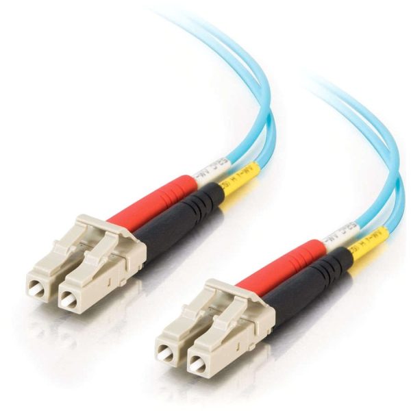 C2G 3m LC-LC 10Gb 50/125 Duplex Multimode OM3 Fiber Cable - Aqua - 10ft - Image 2