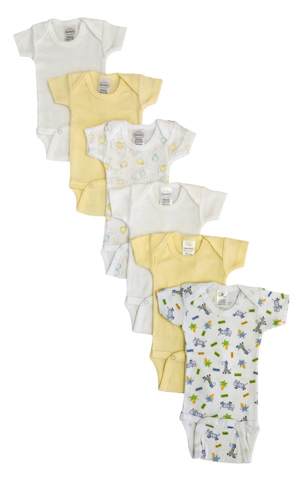 Baby Boy, Baby Girl, Unisex Short Sleeve Onezies Variety (pack Of 6) Nc_0241