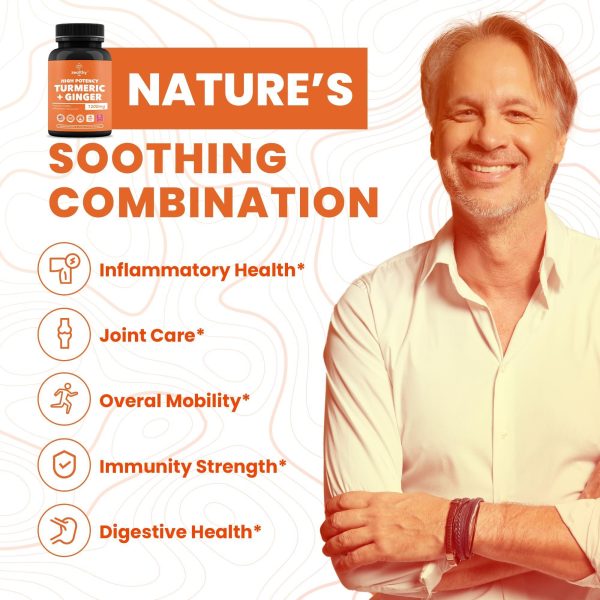 Zealthy Life   High Potency 1200mg Turmeric and Ginger Supplement Antioxidant Ginger & Turmeric Supplement Turmeric Ginger Supplements for Joint Support Renewing Ginger & Turmeric Capsules* 180 - Image 3