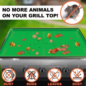 Silicone Griddle Mat | Food Grade Silicone Grill Mat | Protect the Top Surface from Insects by Magnetic | Blackstone 22” Silicone Griddle Cover in Green Color with Silicone Utensil Rest