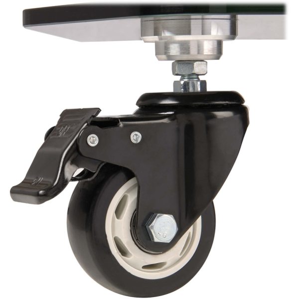 Eaton Tripp Lite Series Premier Rolling TV Cart for 37" to 70" Displays, Black Glass Base and Shelf, Locking Casters - Image 2