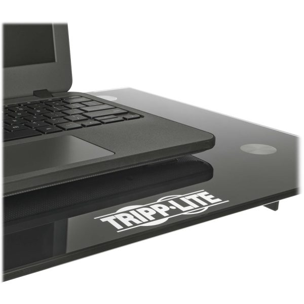 Eaton Tripp Lite Series Premier Rolling TV Cart for 37" to 70" Displays, Black Glass Base and Shelf, Locking Casters - Image 3