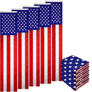 G128 5-Pack: American USA Pull Down Bunting Flag | 1.67x8 Ft | Embroidered Polyester