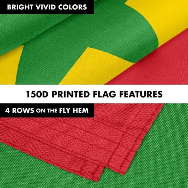 G128 Combo Pack: 6 Feet Tangle Free Spinning Flagpole (Black) Senegal Senegalese Flag 3x5 ft Printed 150D Brass Grommets (Flag Included) Aluminum Flag Pole - Image 5