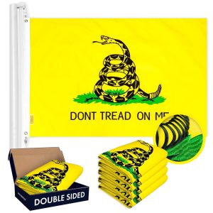 Gadsden Don't Tread on Me Flag 4x6FT 5-Pack Double-sided Embroidered Polyester By G128
