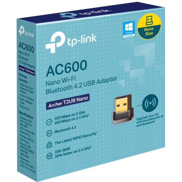 TP-Link Archer T2UB Nano - Nano 2-in-1 USB WiFi Bluetooth Adapter AC600 - Image 2