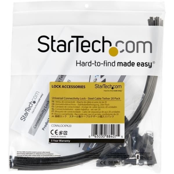 StarTech.com 20-Pack Security Cable Tethers for Adapters & Dongles - Universal Cable Tether Kit - Steel Tether Cable Lock - Anti-Theft - Image 5