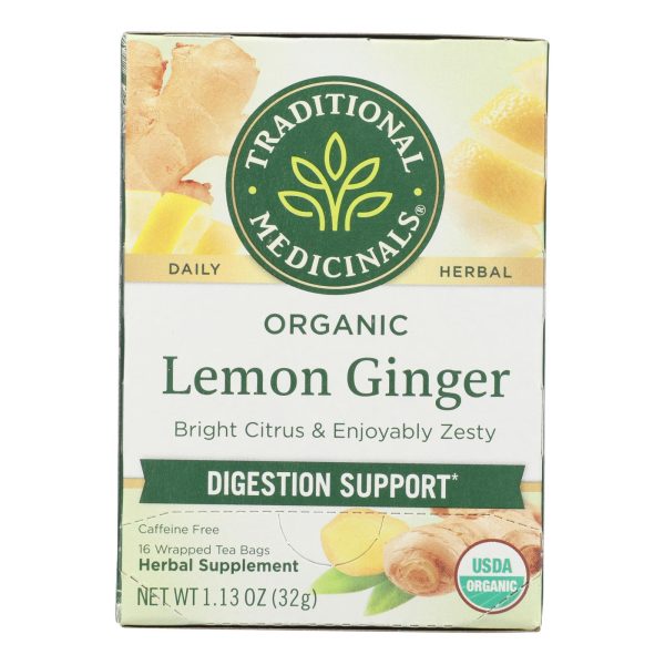 Traditional Medicinals - Herb Tea Lemon Ginger - Case of 6-16 BAG