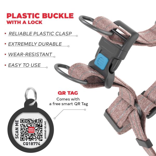Re Cotton Dog Harness Eco Friendly Dog Harness for Small Dogs Medium & Large Dogs   Reflective Dog Harness with QR ID Tag   Puppy Harness with Adjustable Size for Male & Female Dogs - Image 3