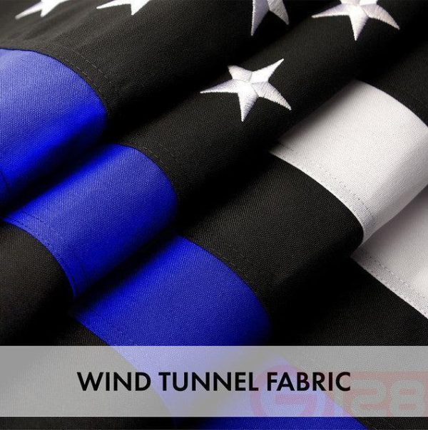 Thin Blue Line Flag 3x5 Ft 10-Pack Embroidered Spun Polyester By G128 - Image 5