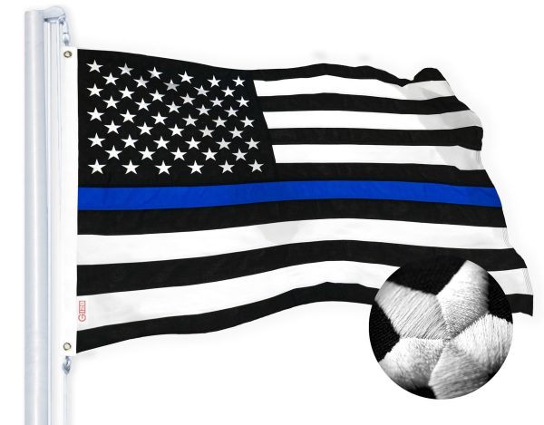 Thin Blue Line Flag 3x5 Ft 10-Pack Embroidered Spun Polyester By G128 - Image 7