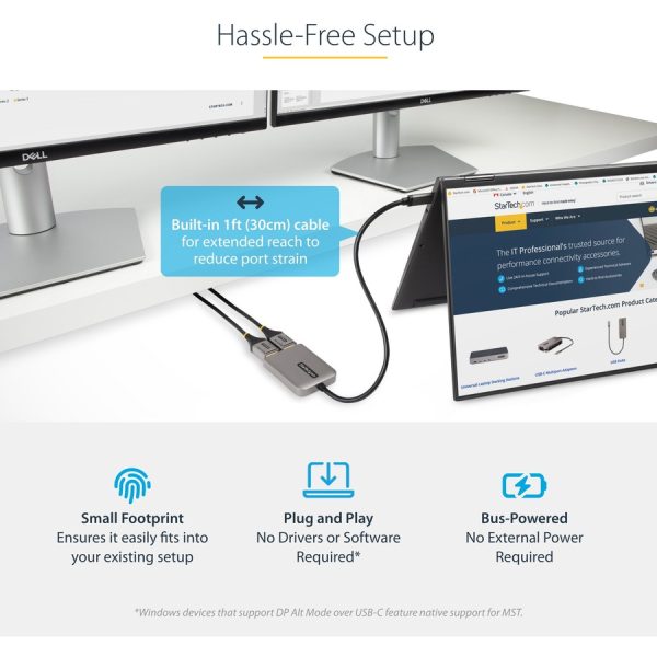 StarTech.com USB-C to Dual DisplayPort 1.4 Adapter, USB Type-C Multi-Monitor MST Hub, Dual 5K 60Hz DP Display Extender / Splitter, Windows - Image 8