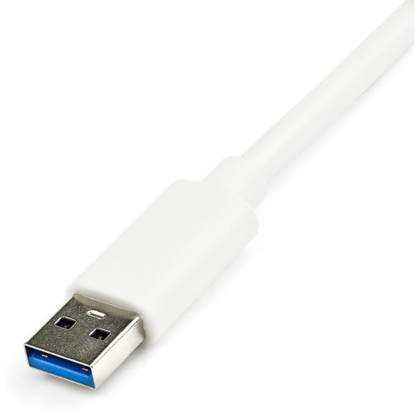 StarTech.com USB 3.0 to Gigabit Ethernet Adapter NIC w/ USB Port - White - Image 2