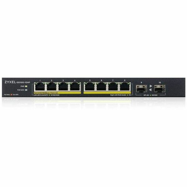 ZYXEL GS1100-10HP 8-Port Gigabit PoE Switch | 8 PoE+ Ports at 130W with 2 SFP Uplinks - Image 3