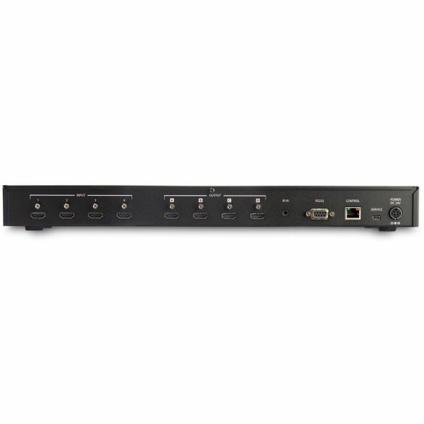 StarTech.com 4x4 HDMI Matrix Switch with Audio and Ethernet Control - 4K 60Hz - HDMI Switcher Box - Rack Mountable - With Remote Ethernet & RS232 Control - Image 3