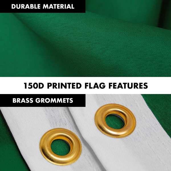 G128 Combo Pack: 5 Ft Tangle Free Aluminum Spinning Flagpole (White) & Solid Dark Green Color Flag 2.5x4 Ft, LiteWeave Pro Series Printed 150D Polyester | Pole with Flag Included - Image 4