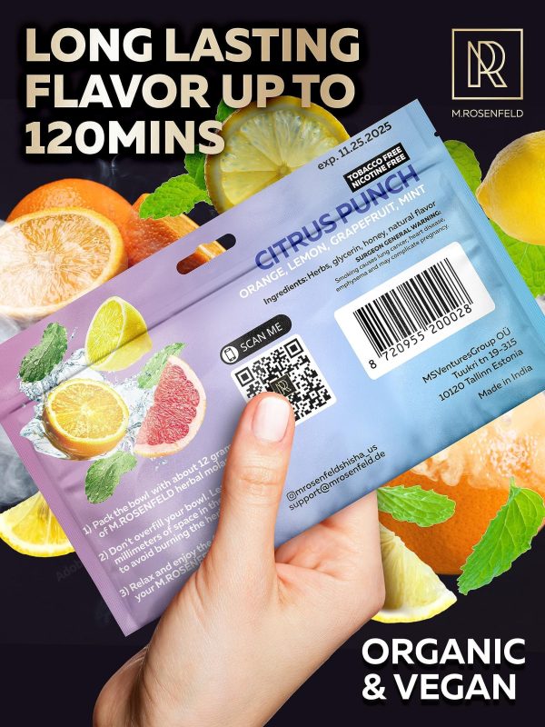 Citrus Punch Shisha Hookah Flavors Nicotine Free Herbal   3.5 ounce   100 Gram Hookah Shisha Tobacco Free Hookah Tobacco & Nicotine Free Shisha   Shisha Hookah Flavors (Pack of 1) - Image 2