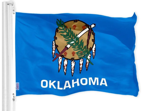 G128 Combo Pack: USA American Flag 3x5 Ft 150D Printed Stars & Oklahoma State Flag 3x5 Ft 150D Printed - Image 2