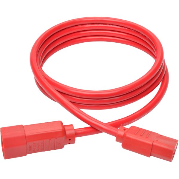 Eaton Tripp Lite Series PDU Power Cord, C13 to C14 - 10A, 250V, 18 AWG, 6 ft. (1.83 m), Red - Image 2