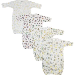Newborn Baby Girls 4 Piece Gown Set Nc_0802