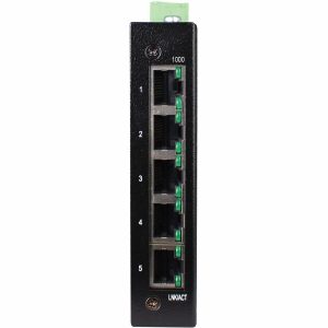Tripp Lite by Eaton 5-Port Unmanaged Industrial Gigabit Ethernet Switch - 10/100/1000 Mbps, Ruggedized, -40° to 75°C, EIP QoS, DIN/Wall Mount, TAA