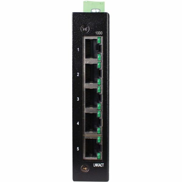 Tripp Lite by Eaton 5-Port Unmanaged Industrial Gigabit Ethernet Switch - 10/100/1000 Mbps, Ruggedized, -40° to 75°C, EIP QoS, DIN/Wall Mount, TAA
