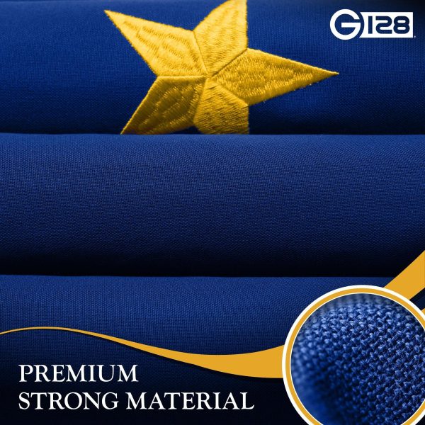 G128 Indiana State Flag | 6x10 Ft | StormFlyer Series Embroidered 220GSM Spun Polyester | Embroidered Design, Indoor/Outdoor, Brass Grommets, Heavy Duty, All Weather - Image 8