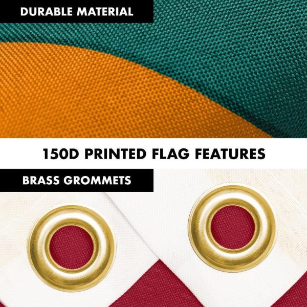 G128 Combo Pack: 6 Ft Tangle Free Spinning Flagpole (Silver) & Sri Lanka Flag 3x5 Ft Printed 150D Polyester, Brass Grommets (Flag Included) Aluminum Flag Pole - Image 4
