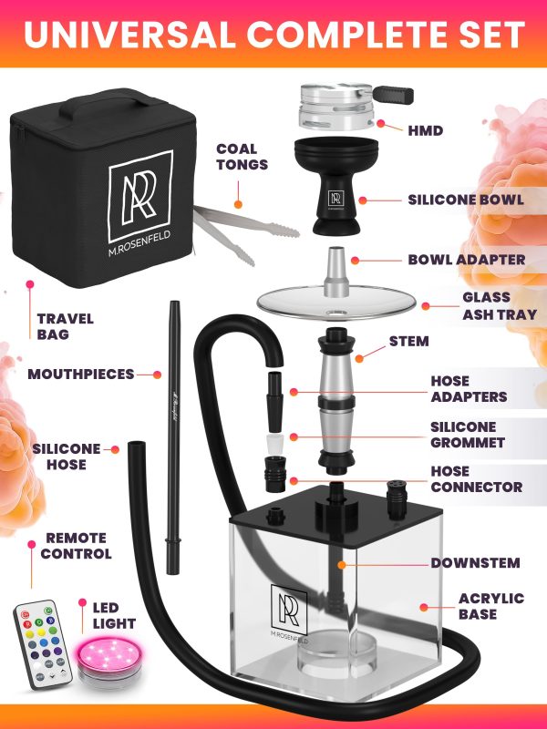 Hookah 1 Hose Hookah Set   YADO Square Hookah To Go with 1 hose - Image 2