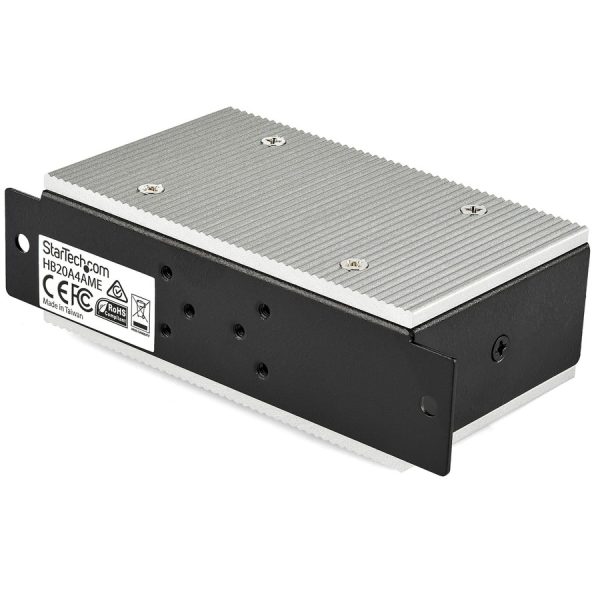 StarTech.com 4 Port USB 2.0 Hub - Metal Industrial USB Hub (USB-A to 4x USB-A) - Mountable, ESD/Surge Protection - Extended Operating Temp - Image 2