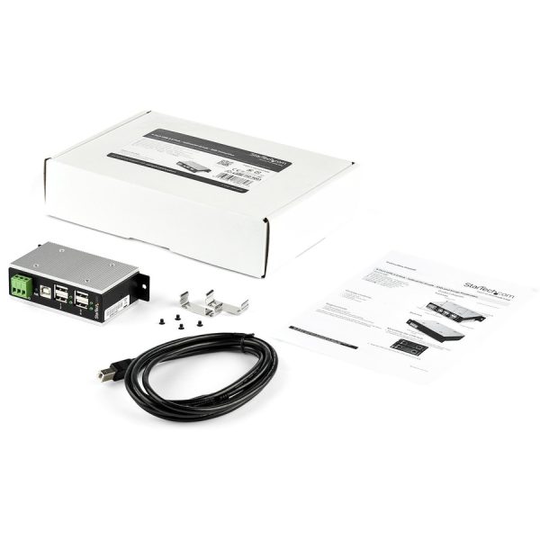 StarTech.com 4 Port USB 2.0 Hub - Metal Industrial USB Hub (USB-A to 4x USB-A) - Mountable, ESD/Surge Protection - Extended Operating Temp - Image 4