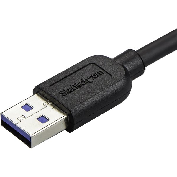 StarTech.com 0.5m 20in Slim Micro USB 3.0 (5Gbps) Cable - M/M - USB 3.0 A to Left-Angle Micro USB - USB 3.2 Gen 1 - Image 2