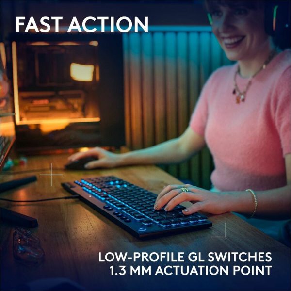 Logitech G915 X Low-Profile Wired Mechanical Gaming Keyboard, Double-Shot PBT Keycaps, Fully Programmable Keys, RGB Lighting, Aluminum Finish, GL Red Linear Switches - PC/Mac - Image 3