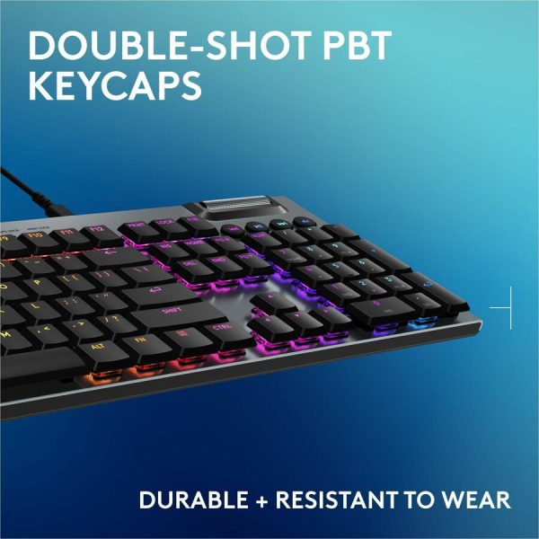 Logitech G915 X Low-Profile Wired Mechanical Gaming Keyboard, Double-Shot PBT Keycaps, Fully Programmable Keys, RGB Lighting, Aluminum Finish, GL Red Linear Switches - PC/Mac - Image 7