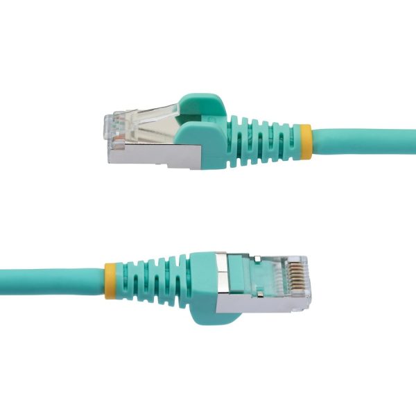 StarTech.com 35ft CAT6a Ethernet Cable, Aqua Low Smoke Zero Halogen (LSZH) 10 GbE 100W PoE S/FTP Snagless RJ-45 Network Patch Cord - Image 3