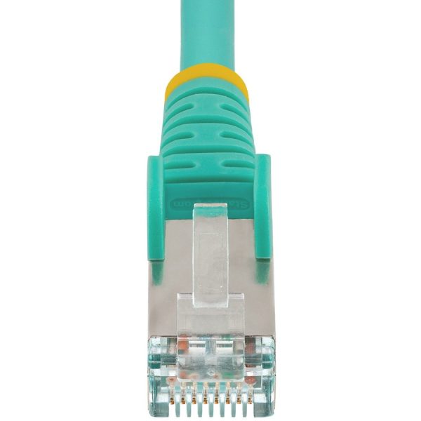 StarTech.com 35ft CAT6a Ethernet Cable, Aqua Low Smoke Zero Halogen (LSZH) 10 GbE 100W PoE S/FTP Snagless RJ-45 Network Patch Cord - Image 4