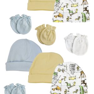 Boys Baby Caps And Mittens (pack Of 12) Nc_0293