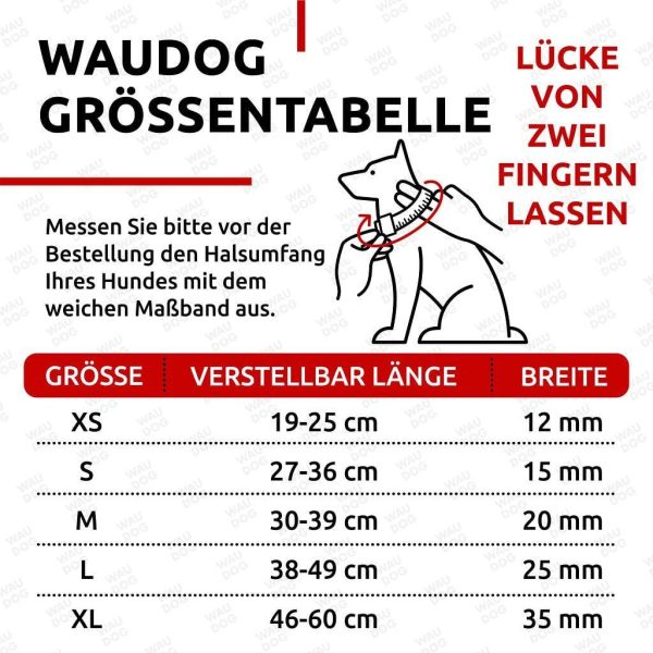 WAUDOG Long Lasting Leather Dog Collar for Large Dogs Medium & Small Dogs   Adjustable Classic Puppy Collars for Large Breed Dogs   Boy & Girl Dog Collars with Durable Buckle D Ring & QR Dog Tag - Image 3