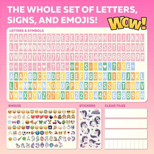 Pink Cinema Light Box with 312 Letters Emojis & 3 Markers   Led Light Box for Home & Pink Room Decor   Premium Light Up Letter Board   Best Gift Idea for Women & Girls on Christmas or Birthdays - Image 4
