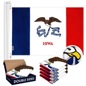 Iowa IA State Flag 3x5 Ft 5-Pack Double-sided Embroidered Polyester By G128