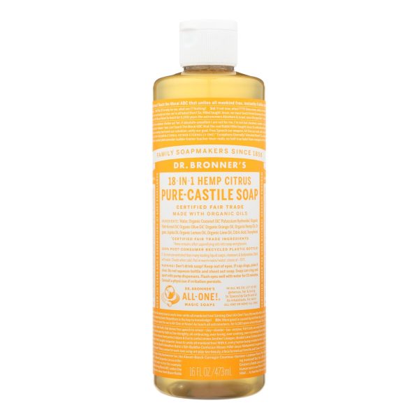 Dr. Bronner's - Castile Liquid Sp Citrus - 1 Each-16 FZ - Image 2