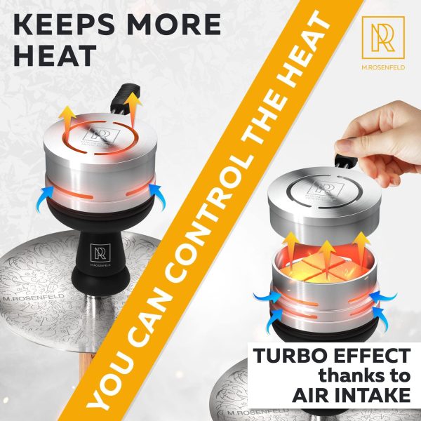 M. ROSENFELD Hookah Charcoal Holder – Hookah Heat Management System   Hookah Head for Perfect Shisha Hookah Flavor   Ultimate Hookah Accessories and Hookah Flavor Saver Hookah Coal Cover HOOKARTIS - Image 2