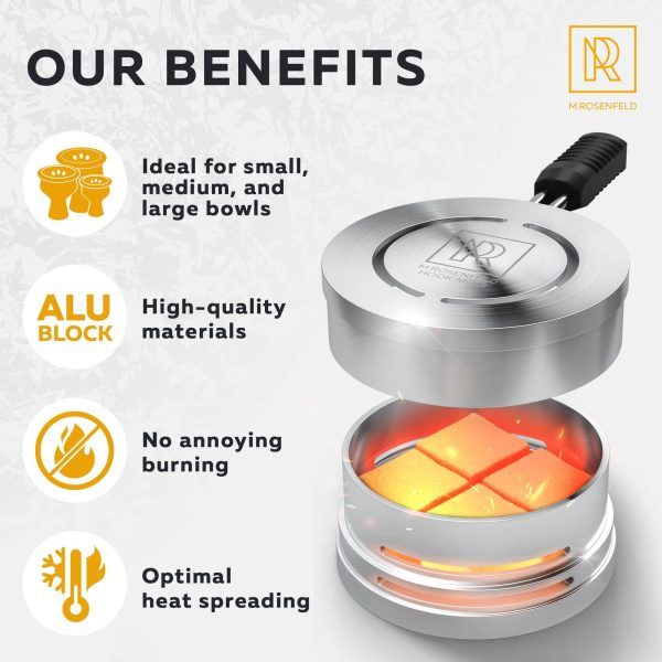 M. ROSENFELD Hookah Charcoal Holder – Hookah Heat Management System   Hookah Head for Perfect Shisha Hookah Flavor   Ultimate Hookah Accessories and Hookah Flavor Saver Hookah Coal Cover HOOKARTIS - Image 3