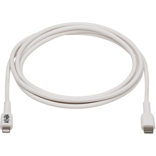 Eaton Tripp Lite Series Safe-IT USB-C to Lightning Sync/Charge Antibacterial Cable (M/M), MFi Certified, White, 2 m (6.6 ft.) - Image 2