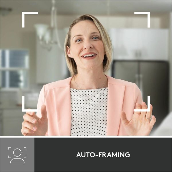 Logitech Brio 500 Full HD webcam, auto framing, noise-reducing mics, privacy shutter, streaming & video calling, Off-white - Image 8