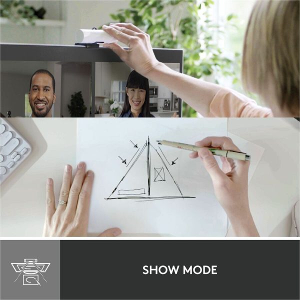 Logitech Brio 500 Full HD webcam, auto framing, noise-reducing mics, privacy shutter, streaming & video calling, Off-white - Image 9