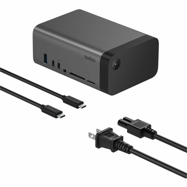 Belkin 11-in-1 Triple Display USB-C Docking Station - 10 Gbps - 1xUSB-A, 4xUSB-C, 2xHDMI, 1xEthernet, 1x3.5mm Audio, 1xSD, 1xMicro SD - w/ USB-C Cable - Grey - Image 9