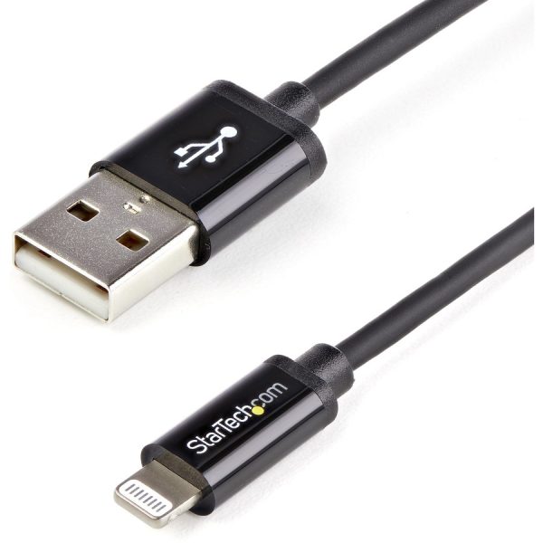 StarTech.com 2m (6ft) Long Black Apple�® 8-pin Lightning Connector to USB Cable for iPhone / iPod / iPad