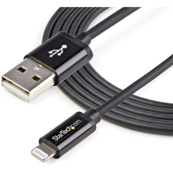 StarTech.com 2m (6ft) Long Black Apple�® 8-pin Lightning Connector to USB Cable for iPhone / iPod / iPad - Image 4